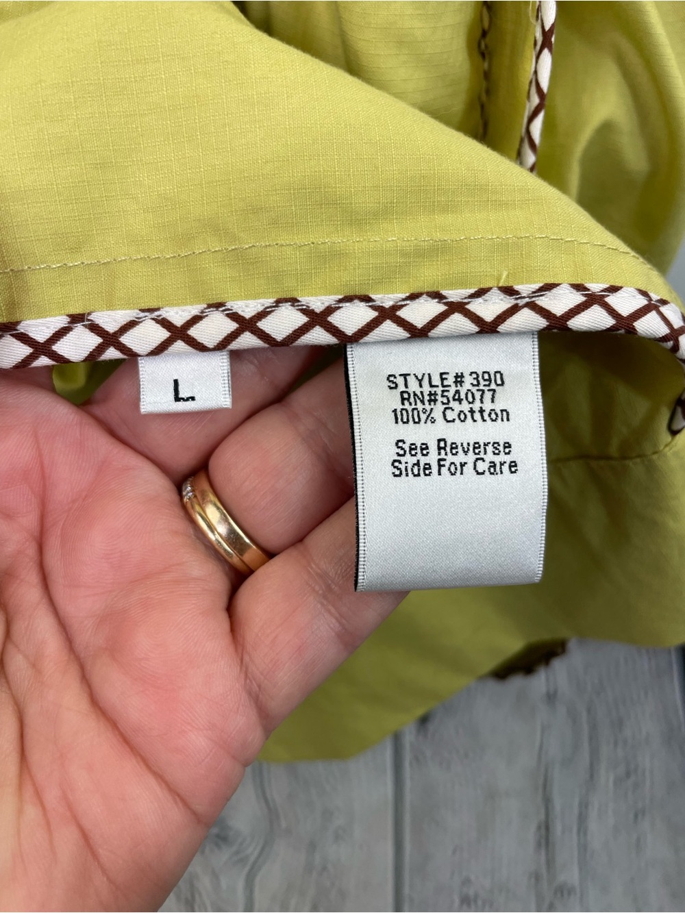 Cabi Loaquat Safari Trench Coat Dress Pockets Yellow Green Size Large Cotton - Picture 12 of 15